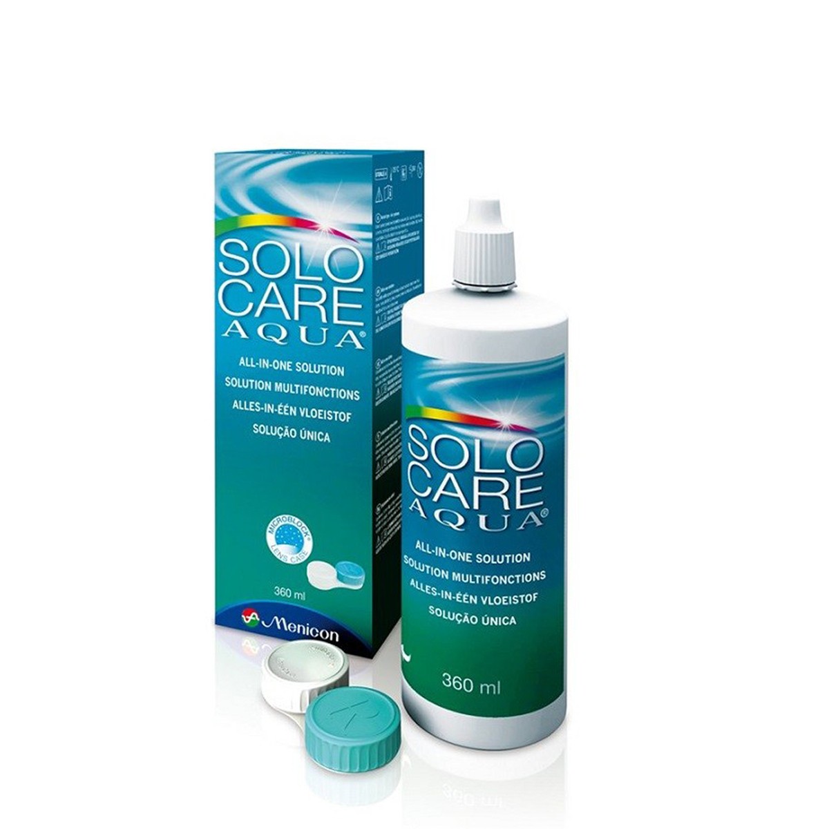 Menicon Solocare Aqua 1 Maand (360ml) - Lenzenvloeistof > | 123Optic.com