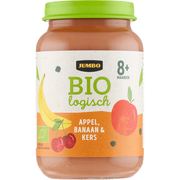 Jumbo umbo Biologisch Babyvoeding Appel, Banaan & Kers 8+ Maanden 190 g