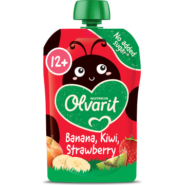 Olvarit lvarit Knijpfruit Banaan Kiwi Aardbei 12+ Maanden 100 g bij Jumbo