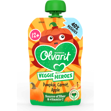 Olvarit lvarit 12+ Maanden Knijpfruit Pompoen, Wortel, Appel 100g bij Jumbo