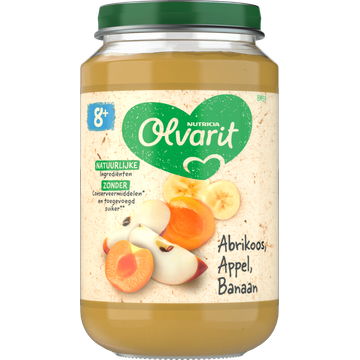 Olvarit lvarit 8+ Maanden Abrikoos Appel Banaan 200g bij Jumbo