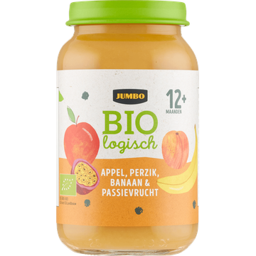 Jumbo umbo Biologisch Babyvoeding Appel, Perzik, Banaan & Passievrucht 12 + Maanden 220 g