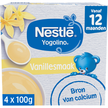 Nestle estle Yogolino Vanillesmaak 12+ maanden baby toetje 4 x 100 g bij Jumbo