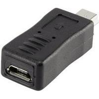 renkforce USB 2.0 Adapter [1x USB 2.0 stekker mini-B - 1x USB 2.0 bus micro-B] Zwart Vergulde steekcontacten