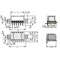 WAGO 2091-1432/205-000 Male behuizing-board 2091 Totaal aantal polen: 12 Rastermaat: 3.50 mm 100 stuk(s)