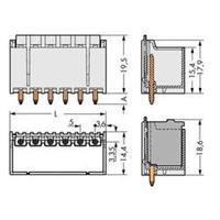 WAGO 2092-1410-100 Male behuizing-board 2092 Totaal aantal polen: 10 Rastermaat: 5 mm 100 stuk(s)