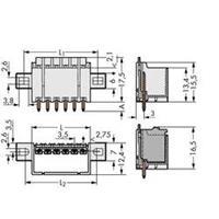 WAGO 2091-1406/005-000 Male behuizing-board 2091 Totaal aantal polen: 6 Rastermaat: 3.50 mm 100 stuk(s)