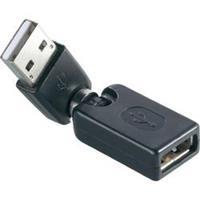 renkforce USB 2.0 Adapter [1x USB 2.0 stekker A - 1x USB 2.0 bus A] Zwart Vergulde steekcontacten