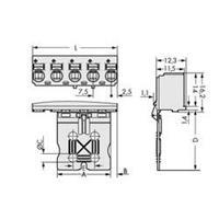 WAGO 2092-3105/002-000 Male behuizing-board 2092 Totaal aantal polen: 5 Rastermaat: 7.50 mm 100 stuk(s)