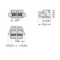 WAGO 2734-120/037-000 Female behuizing-kabel 2734 Totaal aantal polen: 20 Rastermaat: 3.50 mm 25 stuk(s)