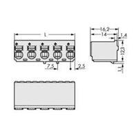 WAGO 2092-3125 Male behuizing-board 2092 Totaal aantal polen: 5 Rastermaat: 7.50 mm 100 stuk(s)