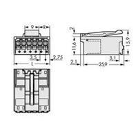 WAGO 2091-1526/002-000 Male behuizing (board) 2091 Totaal aantal polen: 6 Rastermaat: 3.50 mm 100 stuk(s)