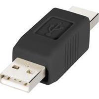 renkforce USB 2.0 Adapter [1x USB 2.0 stekker A - 1x USB 2.0 stekker A] Zwart Vergulde steekcontacten