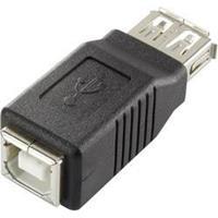 renkforce USB 2.0 Adapter [1x USB 2.0 bus A - 1x USB 2.0 bus B] Zwart Vergulde steekcontacten