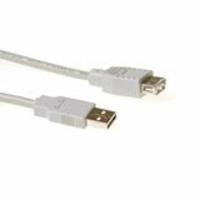 ACT USB 2.0 verlengkabel USB A male - USB A female ivoor 1 m