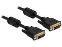 Delock DVI Anschlusskabel DVI-I 24+5pol. Stecker, DVI-I 24+5pol. Stecker 5.00m Schwarz 83113 mit Fer