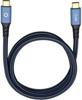 Oehlbach USB 3.1 Aansluitkabel [1x USB-C stekker - 1x USB-C stekker] 1 m Blauw Vergulde steekcontacten