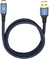 Oehlbach USB 3.1 Aansluitkabel [1x USB 3.0 stekker A - 1x USB-C stekker] 0.50 m Blauw Vergulde steekcontacten