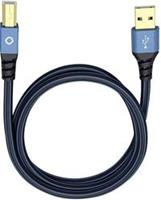 oehlbach USB 2.0 Anschlusskabel [1x USB 2.0 Stecker A - 1x USB 2.0 Stecker B] 3.00m Blau vergoldete