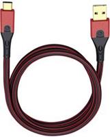 USB 3.2 Gen 1 (USB 3.0) [1x USB 3.2 Gen 1 stekker A (USB 3.0) - 1x USB-C stekker] 1.00 m Rood/zwart Vergulde steekcontacten Oehlbach USB Evolution C3