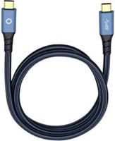 Oehlbach USB 3.1 Aansluitkabel [1x USB-C stekker - 1x USB-C stekker] 0.50 m Blauw Vergulde steekcontacten