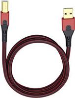 Oehlbach USB 2.0 Aansluitkabel [1x USB 2.0 stekker A - 1x USB 2.0 stekker B] 0.50 m Rood/zwart Vergulde steekcontacten