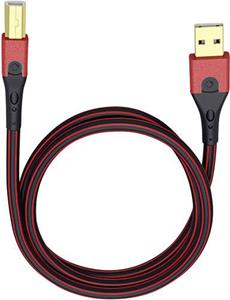 Oehlbach USB-Kabel USB 2.0 USB-A Stecker, USB-B Stecker 1.00m Rot/Schwarz vergoldete Steckkontakte 9