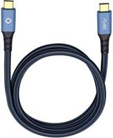 oehlbach USB 3.1 Anschlusskabel [1x USB-C™ Stecker - 1x USB-C™ Stecker] 3.00m Blau vergoldete St