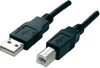 Manhattan USB-kabel USB 2.0 USB-A stekker, USB-B stekker 3.00 m Zwart Vergulde steekcontacten, UL gecertificeerd 333382-CG