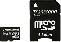 Transcend TS16GUSDHC4 microSDHC CARD [16GB Class 4 SD 2.0] - 