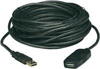 Manhattan 40m USB cable 20m USB A USB A Mannelijk Vrouwelijk Zwart USB-kabel