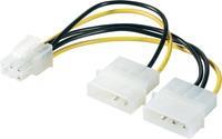 renkforce Stroom Y-kabel [1x ATX stekker 6-polig - 2x IDE-stroomstekker 4-polig] 0.15 m Geel-zwart