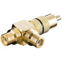 goobay Cinch Audio Y-Adapter [1x Cinch-Stecker - 2x Cinch-Buchse] Gold, Schwarz