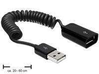 Delock Spiralkabel USB 2.0-A Stecker/Buchse