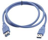 Manhattan USB-kabel USB 3.2 Gen1 (USB 3.0 / USB 3.1 Gen1) USB-A stekker, USB-A bus 2.00 m Blauw Vergulde steekcontacten, UL gecertificeerd 322379-CG