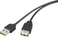 Renkforce USB-kabel USB 2.0 USB-A stekker, USB-A bus 1.80 m Zwart Stekker past op beide manieren, Vergulde steekcontacten RF-4096113