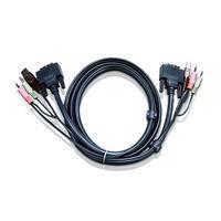 ATEN 2L-7D02UI DVI-I (Single Link)+USB+Audio KVM kabel 1,8m