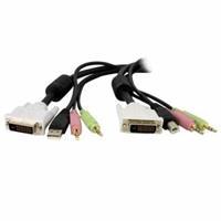 StarTech.com 4-in-1 USB Dual Link DVI-D KVM Switch Kabel mit Audio und Microphone - tastatur- / mus- / video- / Audiokabel