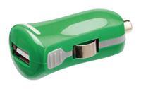 USB-autolader USB A female - 12V-autoaansluiting groen - 