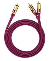 oehlbach Cinch Audio Y-Kabel [2x Cinch-Stecker - 1x Cinch-Stecker] 3.00m Rot vergoldete Steckkontakt