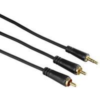 Audiokabel 3,5 jack - 2cinch verguld 1,5m, 3 sterren - 