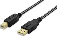 ednet USB 2.0 kabel A-B M/M Zwart 3m