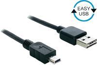 DeLOCK USB Mini B naar Easy-USB-A kabel - USB2.0 - tot 2A / zwart - 5 meter