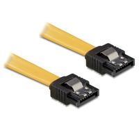 SATA-Kabel sata - sata St/St Metall Clips 0,10m gelb (82464) - Delock