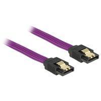 DeLOCK Premium SATA datakabel - nylon - SATA600 - 6 Gbit/s / paars - 0,20 meter