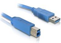 DeLOCK USB naar USB-B kabel - USB3.0 - tot 2A / blauw - 1 meter
