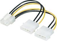 renkforce Stroom Y-kabel [2x IDE-stroomstekker 4-polig - 1x PCI-E stekker 8-polig] 0.15 m Geel-zwart