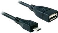 DeLOCK USB-A vrouwelijk - Micro B mannelijk OTG adapter kabel - 0,50 meter