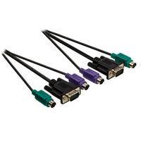valueline KVM kabel VGA male - 2x PS2 male - VGA male - 2x PS2 male 2,00 m zwart