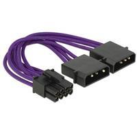 Delock Stromkabel PCI Express 8 Pin Stecker > 2 x 4 Pin Stecker violet